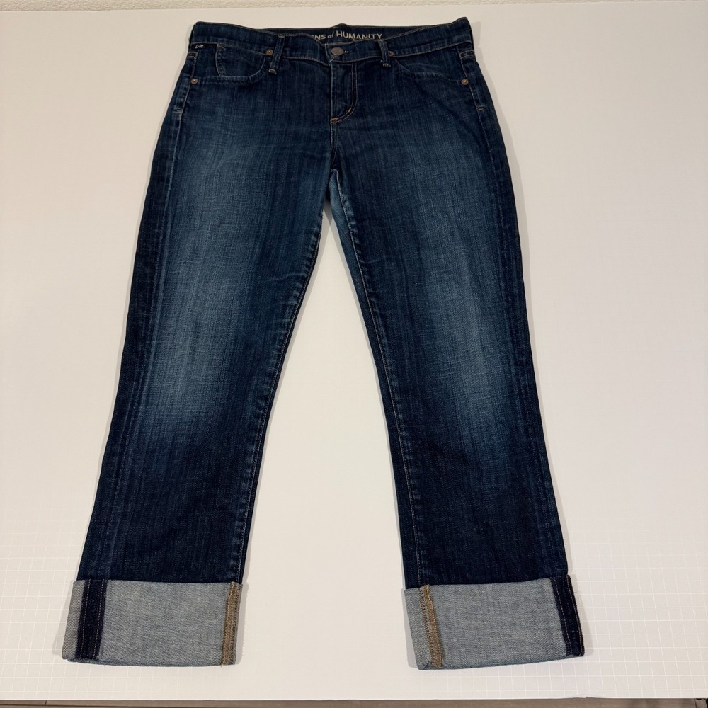 Citizens of Humanity Jeans Women 28 Dark Wash Dani Cropped Cuffed Straight Leg